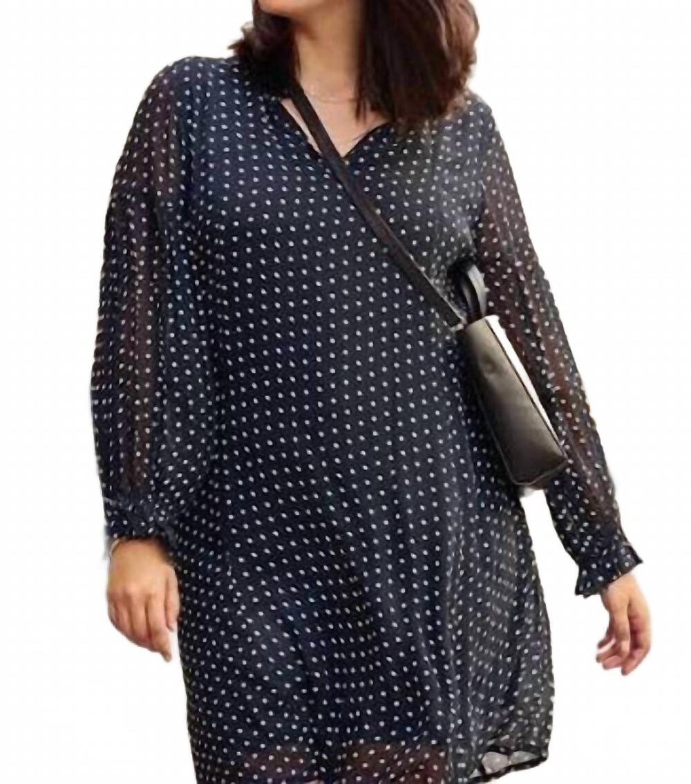 NEW PART TWO women's botella dress in dark navy dot